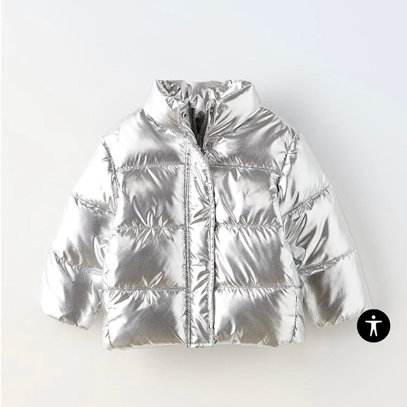 Amazon Other - STYLE KIDS| Toddler Unisex Girls Boys Metallic Silver Puffer Jacket 7-9Y NWT